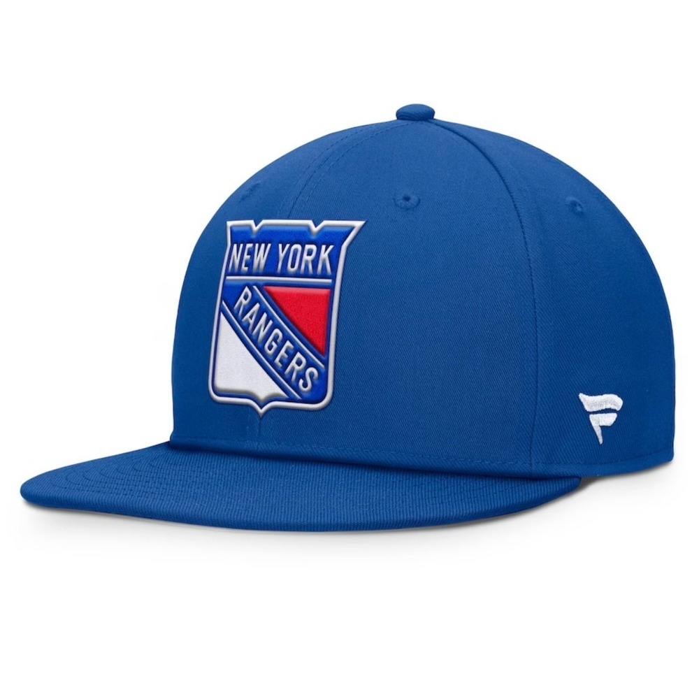New York Rangers Snapback‎ Hat Fanatics Blue Core Logo Cap NHL Flat Bill NWT